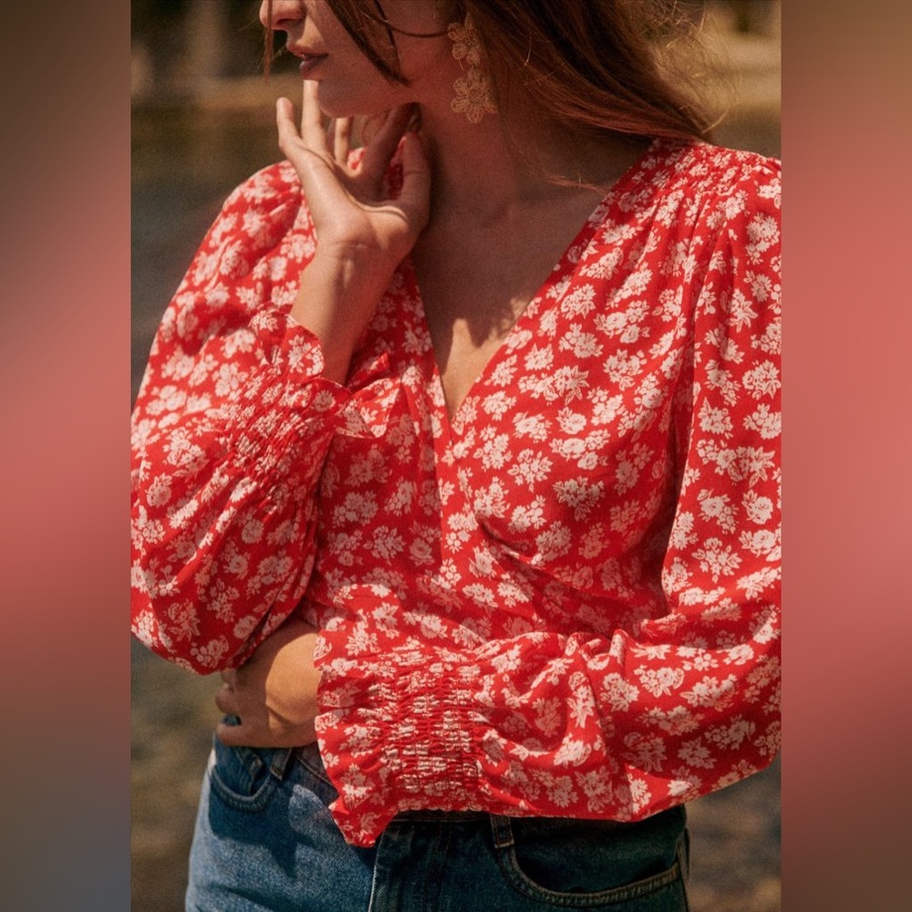 *NWT* Sézane 100% Silk Dafné Blouse Size 34/US 2